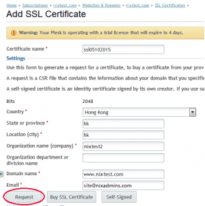 csr generate key Generate CSR NixTree in  and  Private Key Plesk